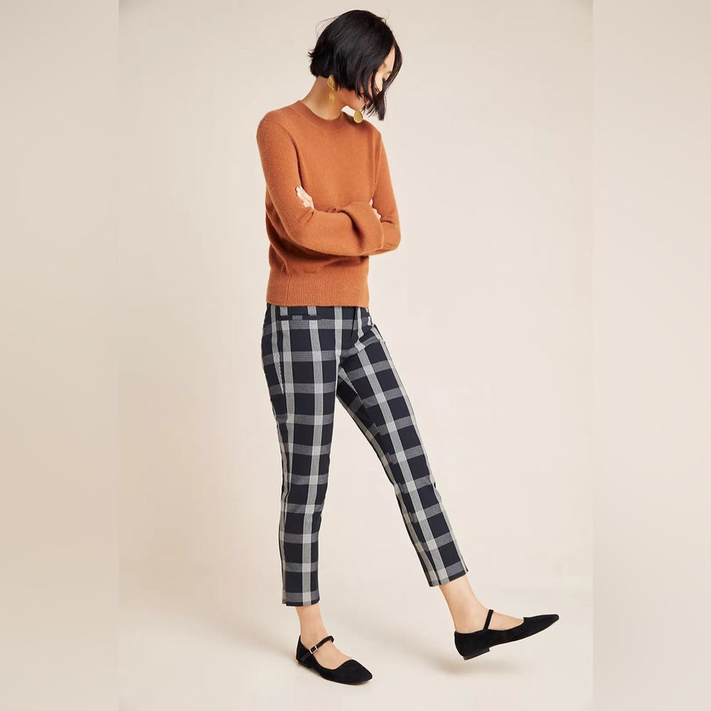 Anthropologie The Essential Slim Plaid Trouser fall back to school plaid
